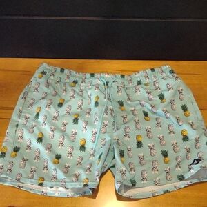 Sperry Mens Large‎ Pineapple White and Blue Swim Shorts